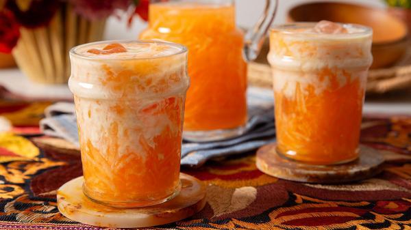 طرز تهیه آب هویج بستنی با بستنی زعفرانی در سه سوت